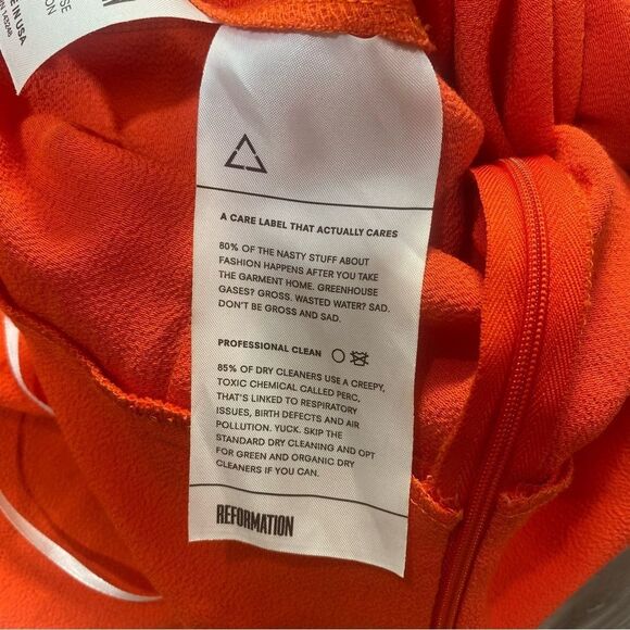 Reformation Red Ruffle Hem Slip Dress | Spaghetti Strap Midi | Size 2 - Picture 7 of 8